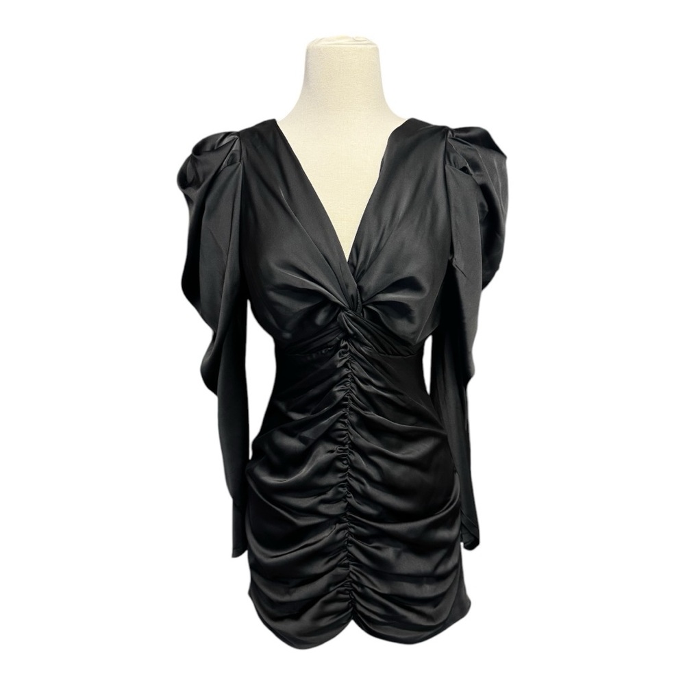 Elegant Black Ruched Dress
